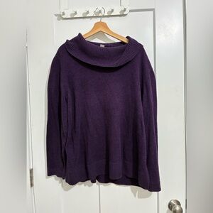 CJ Banks Cowl Neck Purple Sweater 2X